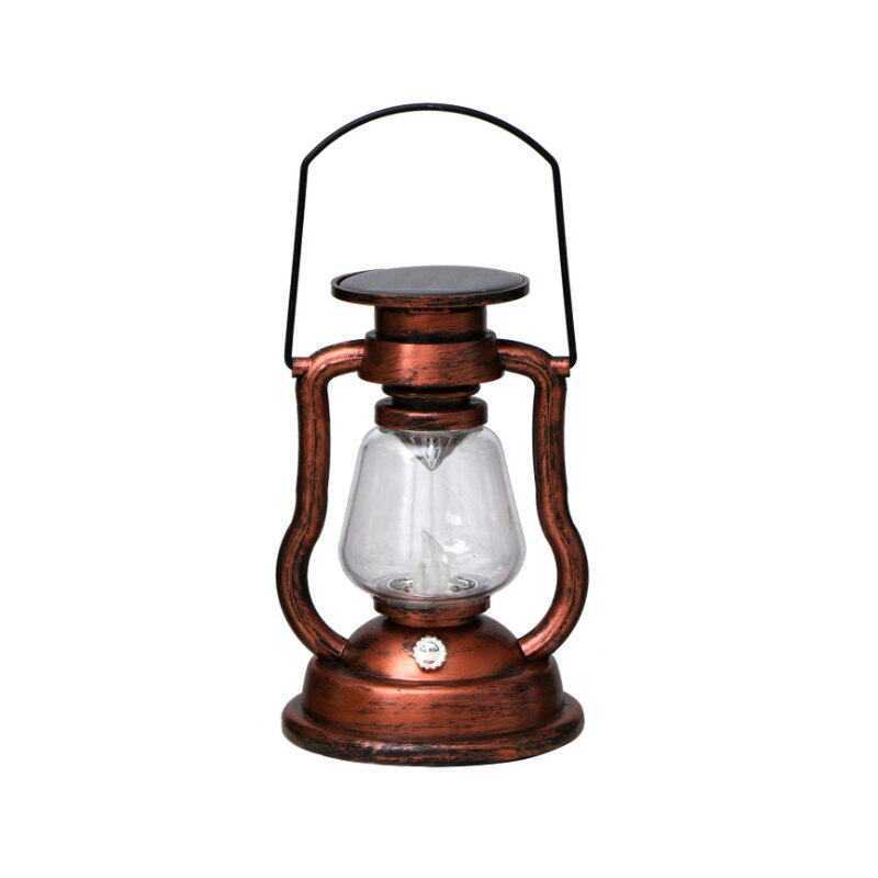 retro Solar- Kerosin Lampe Laterne Laterne Tragbare Lampe Hause Ich bin Freien Hof Garten Dekoration LED Flamme Kerze Lampe cmaping: Bronze- / Solar- angetrieben