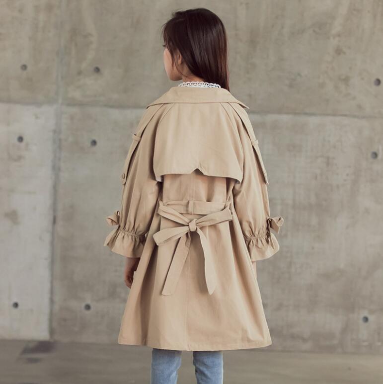 Ropa de otoño para niños nueva Casual Trench Coat High-grade niños prendas de vestir exteriores 4 6 8 10 12 años niñas chaquetas largas