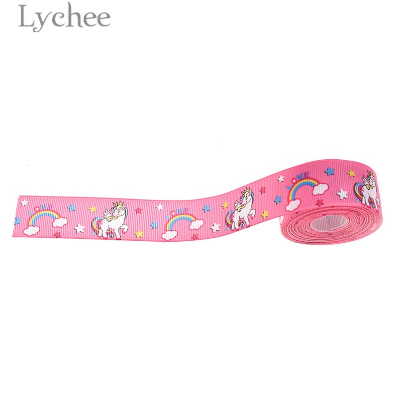 Lychee Leven 5 Yards Eenhoorn Regenboog Grosgrain Lint Cartoon Lint Diy Naaien Materiaal Levert