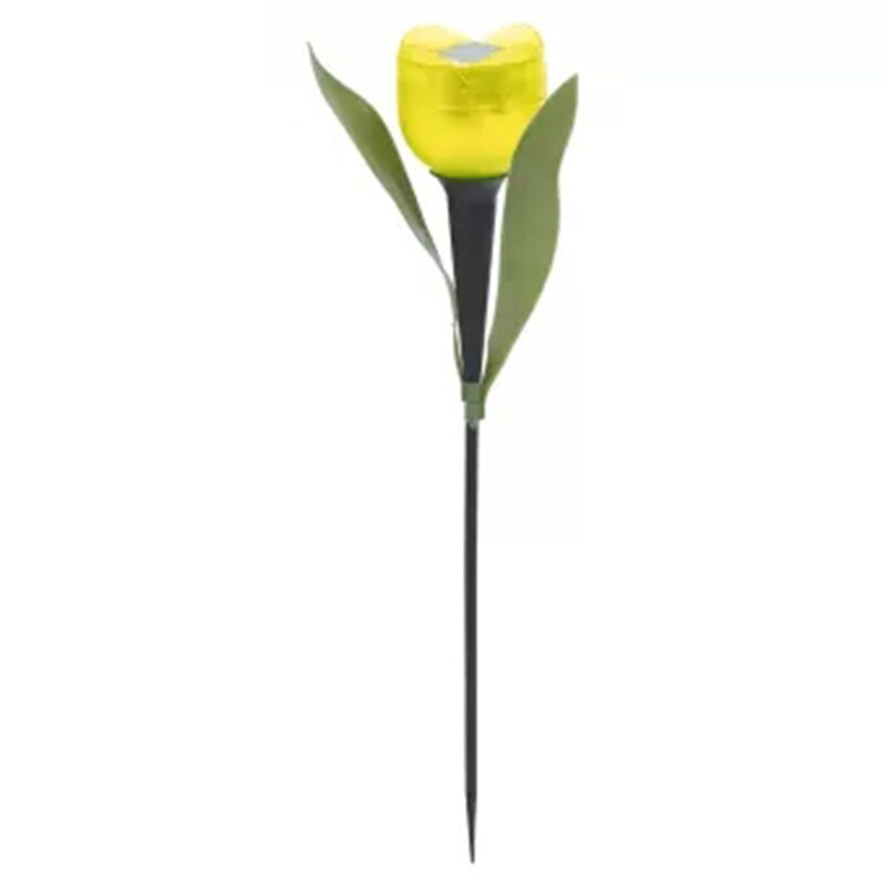 1 Pièces Jardin Tulipe Forme LED Imperméable Actionnée SOLAIRE Tube Lumières de Pelouse Debout Décor Pour La cour Extérieure Partie STSF666: Yellow