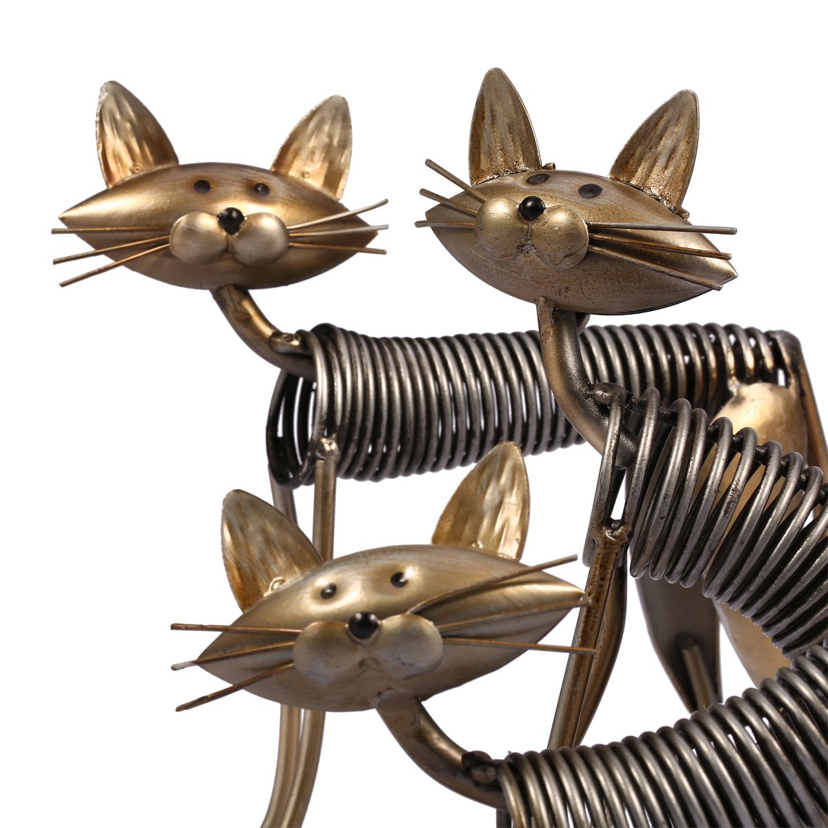 Tooarts metal skulptur jern kunsthåndværk kat metal fjeder lavet kat håndværk crafting hjem stue kontor dekoration ornament