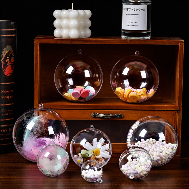 1/20x Puste Bombki Choinkowe DIY Przezroczyste Kulki Wypełnialne Ozdoby na Choinkę Wiszące Kulki Dekoracje na Domowe Przyjęcia Weselne Przezroczyste Zawieszki