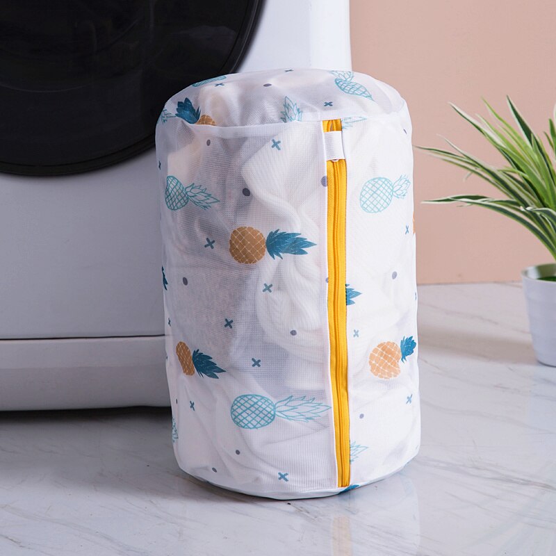 Pineapple Printing Laundry Bag for Washing Machine Polyester Mesh Bra Pouch Underwear Washing Bag Dirty Clothes Organizer Bags
