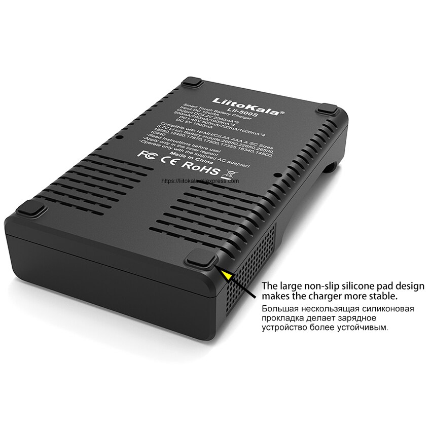 LiitoKala Lii-500S Lii-402 Battery Charger - LCD Display, USB Output, Quick Charge for 18650 3.7V NiMH Lithium Batteries