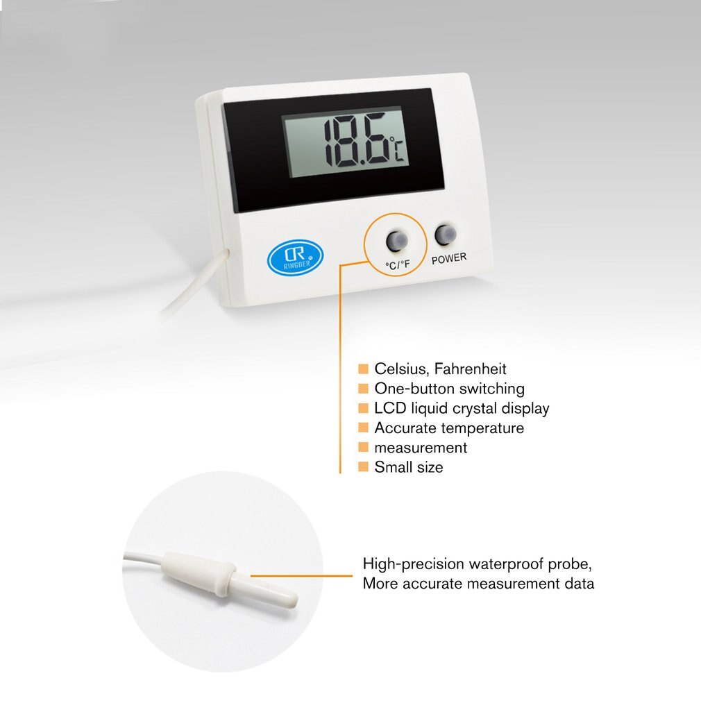 Digital Thermometer Fridge Temperature Tester TM-6 for Aquarium Thermometer Thermometer Sensor with Suction cup