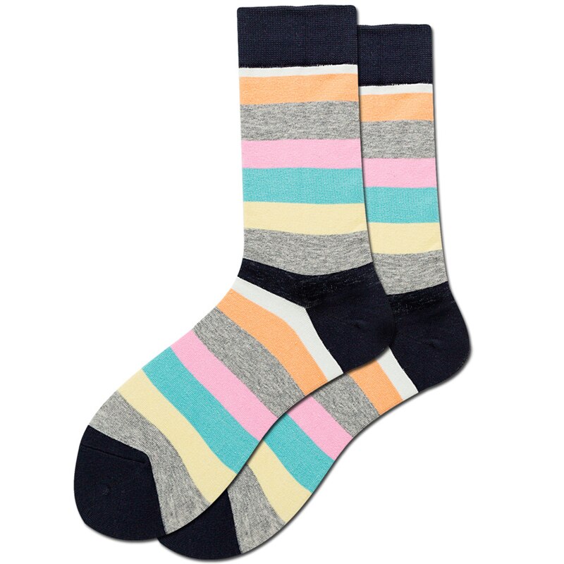 Men Socks Combed Cotton Colorful Happy Funny Sock Casual Long Mens Compression Socks Calcetines Ciclismo Hombre: WZ135-010