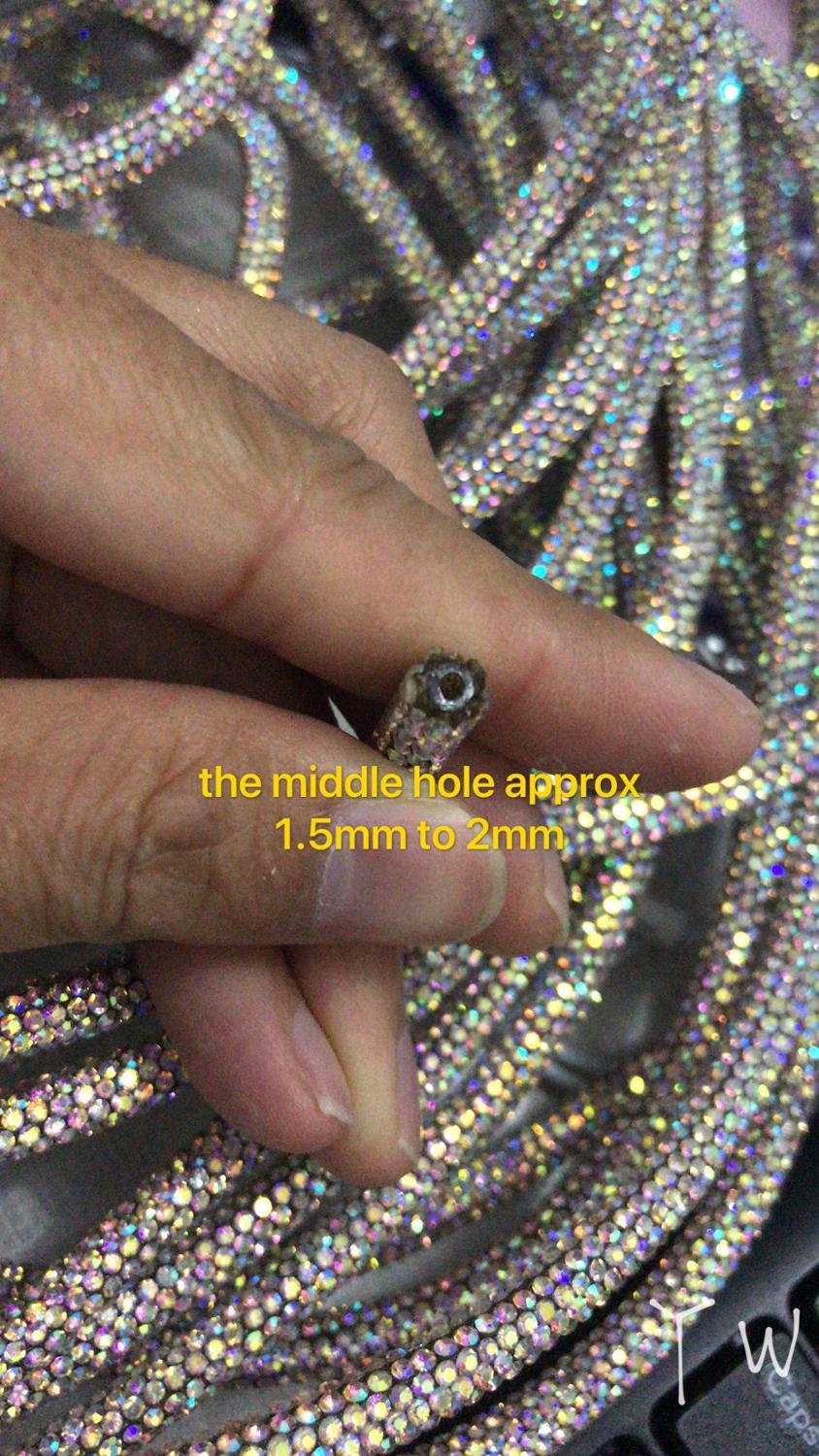 5 yards Crystal strass Glanzende Glitter Touw chain Bridal Applique Voor Sieraden Maken