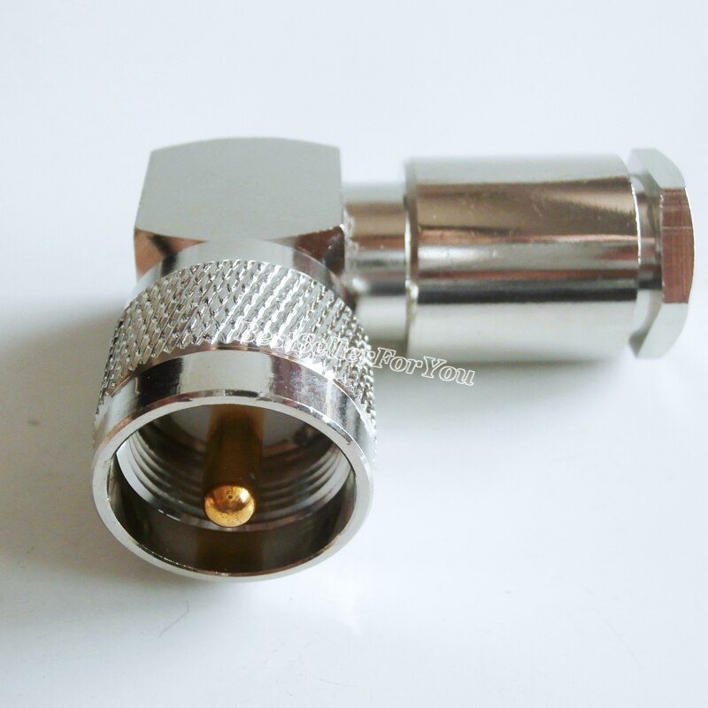 1x UHF mannelijk PL259 PL-259 90 Graden klem RG8 RG213 LMR400 kabel haakse RA RF Connector
