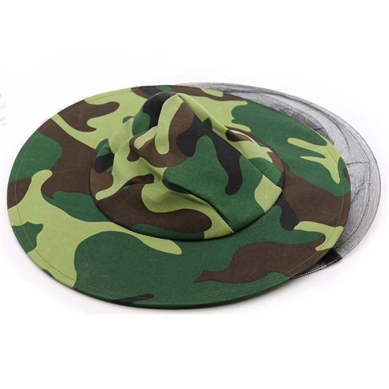 6 stuks/partij camouflage imkers bijenhoed sluier anti-muggen jungle hoed buiten zonnehoed voor veldactiviteiten: Default Title