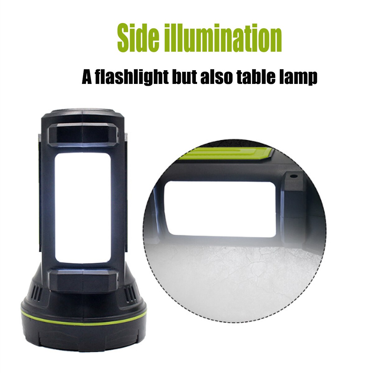 Foco LED Portátil Recargable Por USB O Solar, IP66, 5 Modos De Luz, Base Magnética Y Mango 180° – Para Camping, Garaje O Emergencias
