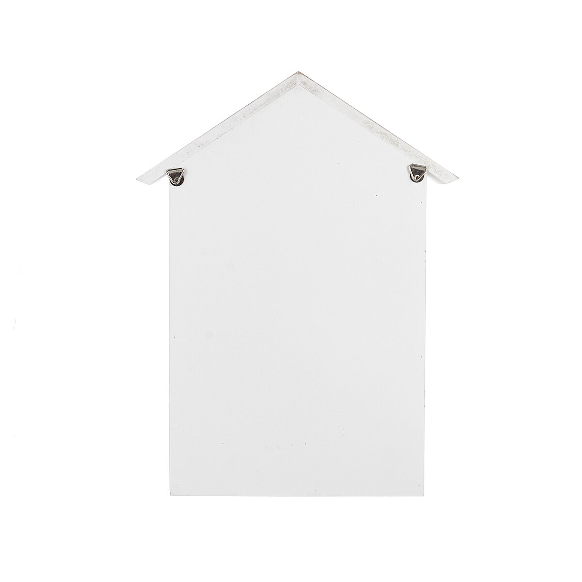 Caja para llaves con forma de casa de estilo mediterráneo de madera, organizador de pared colgante 18x5x30cm, almacenamiento y organización del hogar