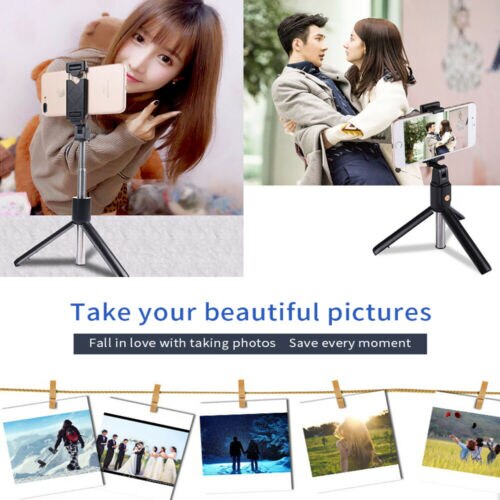 Langer, ausziehbarer selfie-stick mit stativ, fernbedienung und bluetooth-verbindung, passend für alle gängigen smartphones, praktischer, faltbarer selfie-stick.