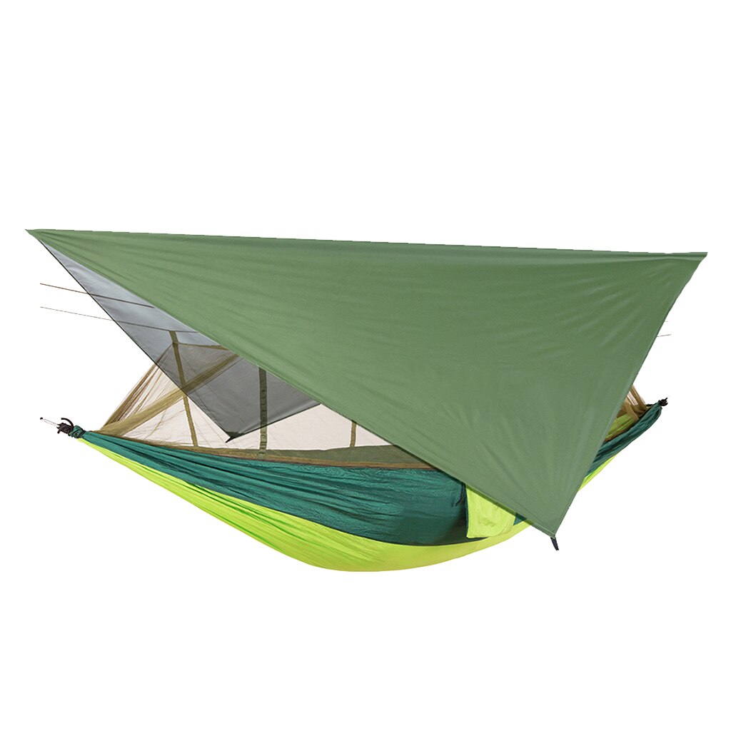 Outdoor Camping Hammock Swing Sleeping Tent Bed with Mosquito Bug Net and Waterproof Fly Tarp for Hiking Yard Backpacking: Green 1