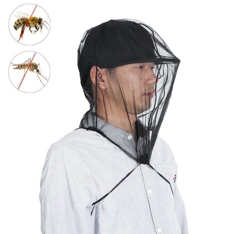 Sombrero de pesca gasa portátil transpirable a prueba de polvo Mosquito Prevención de insectos cabeza cuello tapa accesorios de bosque al aire libre