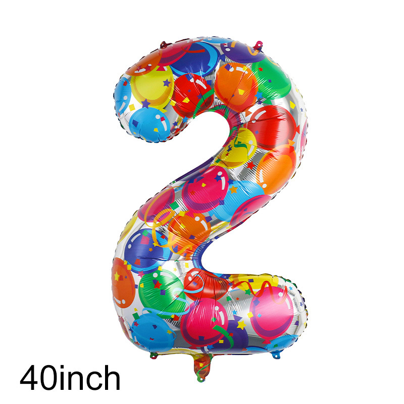 Globos de aluminio con números de Color grande de 40 pulgadas, globos digitales, decoración de de segundo cumpleaños, globo de helio para Baby Shower para niños y adultos: RUBY