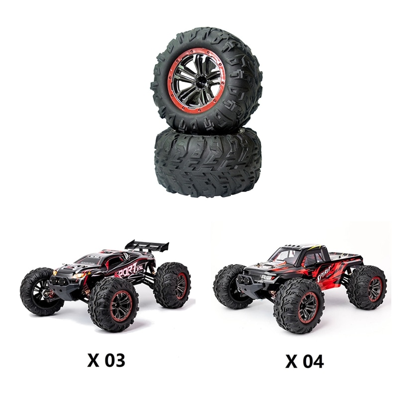 Rc bilhjul dæk til xlf  x03 x04 x-03 x-04 1/10 rc bil børsteløs monster truck reservedele tilbehør