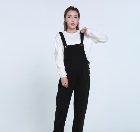 Maternity Bib Pants Pregnant Trousers Belt Plus red and black Women Pregnant-Overalls Jumpsuit Solid Color Women