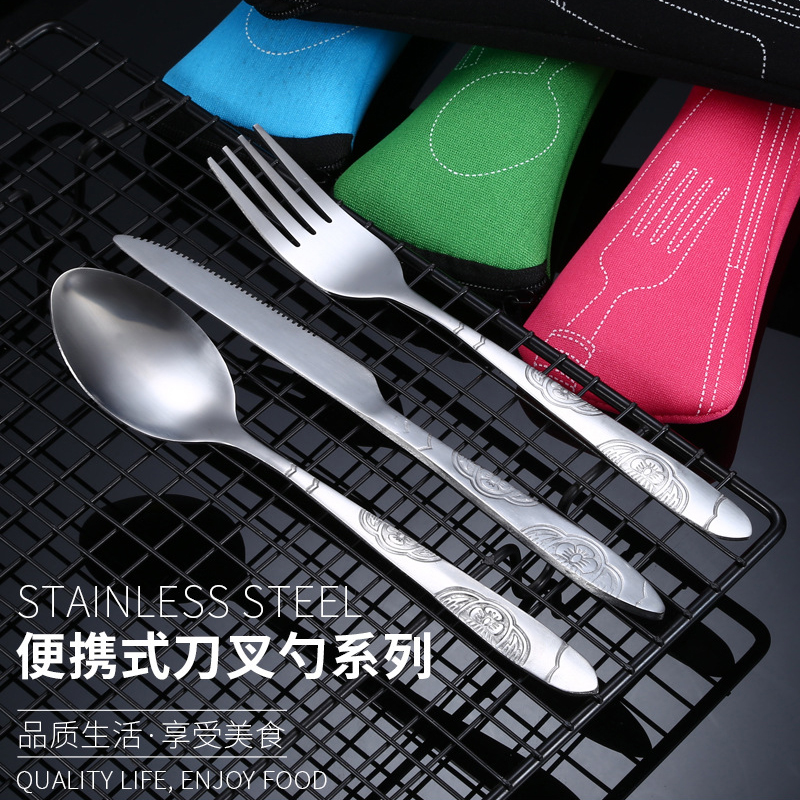 Draagbare Servies Zak Bestek Zak Diner Set Reizen Verpakking Opbergdoos Servies Picknick Vork Lepel Zak