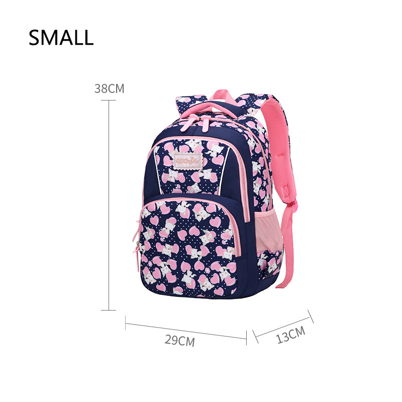 Enfants sacs d'école pour filles école primaire sac à dos enfant princesse impression cartable Oxford grand dessin animé 6-12 ans: Small royal blue