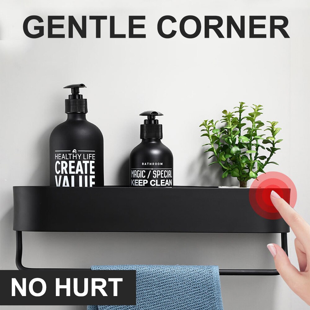 Wall Mount Bathroom Shelf Rack Bath Shower Storage Organizer Shower Caddy Holder Kitchen Shelf Organizer Bathroom Accessories