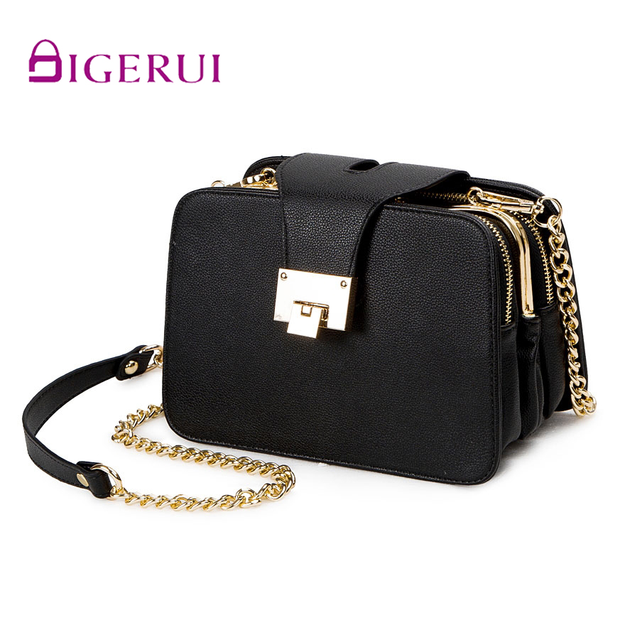 DIGERUI Women Shoulder Bag Chain Strap Flap Handbags Clutch Bag Ladies Shoulder Bags With Metal Buckle