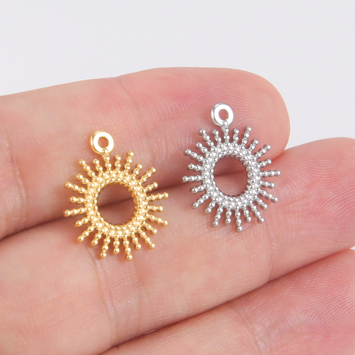 Teamer-abalorios de acero inoxidable con forma de estrella del Norte para joyería, Mini colgante de , suministros de fabricación de joyería DIY, 5 piezas,: Oro / orange