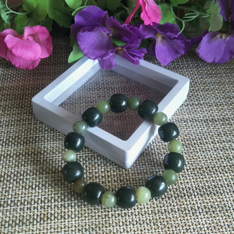 Natural Hetian Jade Abacus beads and Round beads Jade Bracelet Jewelry Fine Jewelry Lucky Auspicious Amulet Jade Bracelet