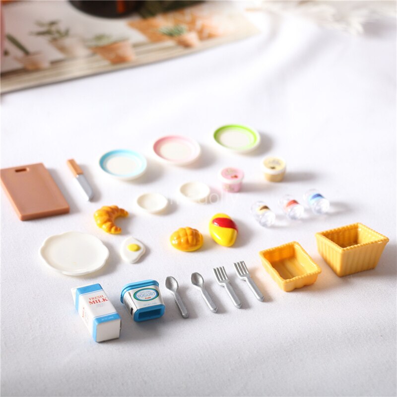 1 SET 1/12 Scale Miniature Dollhouse Kitchen Cooking Utensil Mini Doll Food for OB11 BJD Doll House Decoration Accessories Toy