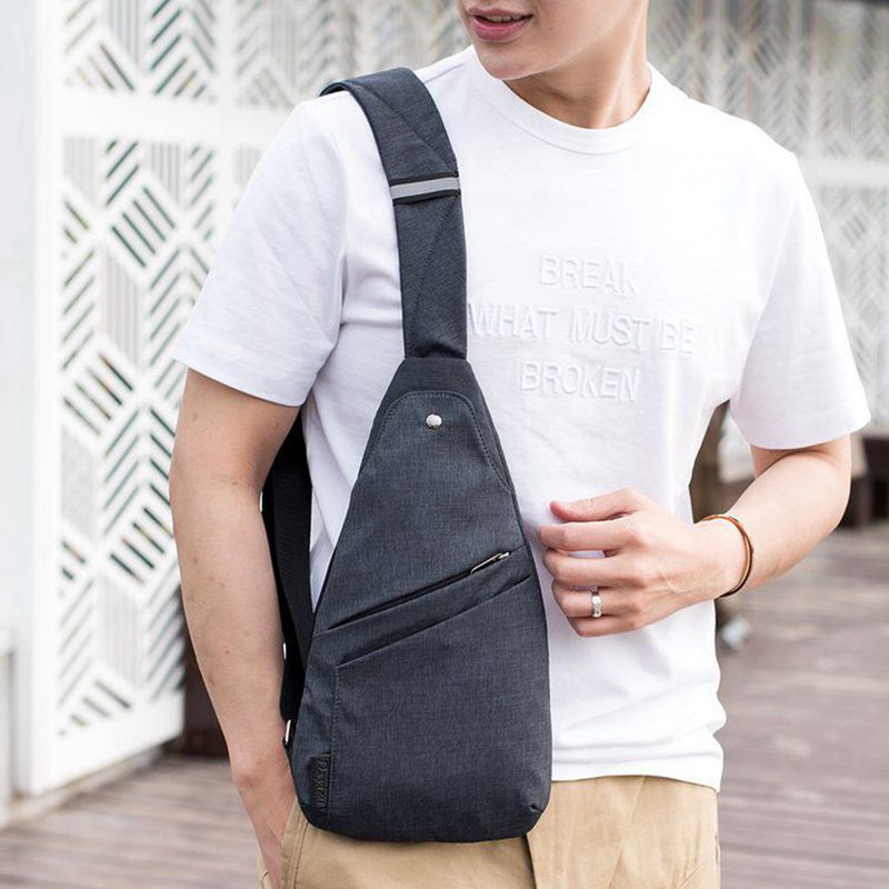 Anti-diefstal rugzak voor mannen, schoudertas voor mannen, waterdichte reistas, kleine borsttas, slanke mini crossbody tas  kl906
