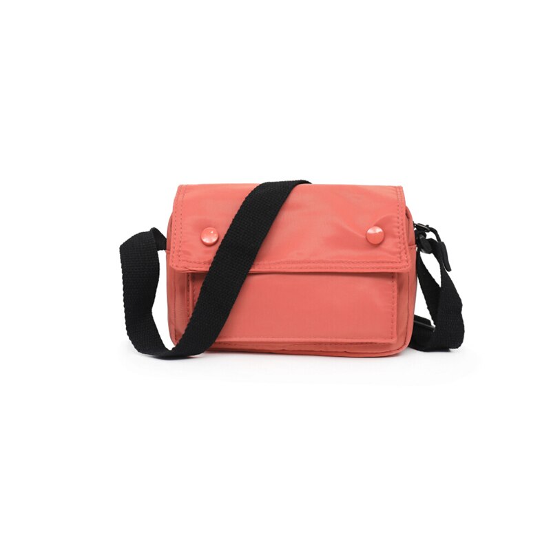 de primavera Mini bolso de hombro de Verde naranja pequeño bolso cuadrado de las señoras Oxford Cloth Flip Over Bag