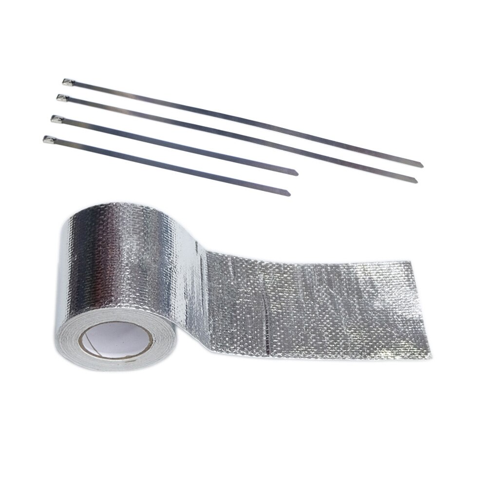 SPSLD-cinta reflectante de sellado de lámina de calor para tubo de escape, rollo de aluminio con respaldo, 5M: SILVER