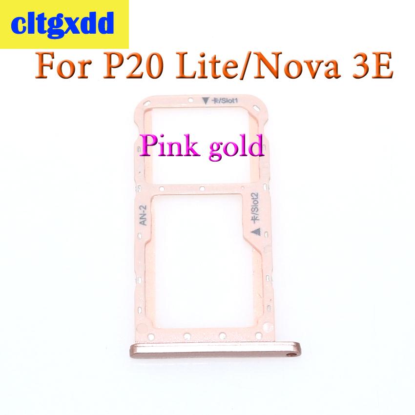 cltgxdd 1 pcs For Huawei P20 Lite / Nova 3e SIM Card Tray Micro SD Card Adapter Socket Dual SIM Replacement Parts: Pink