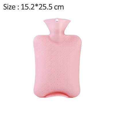 Water Bottle Solid Color Thick PVC Silicone Rubber Water Bottle Irrigation Hand Warmers Warm Palace Warm Bag: Pink-M