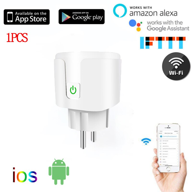 Smart Plug 16A Wifi Socket With Alexa Compatible APP Controlled Socket For HomeKit Smart Socket WiFi Socket Alexa: Default Title