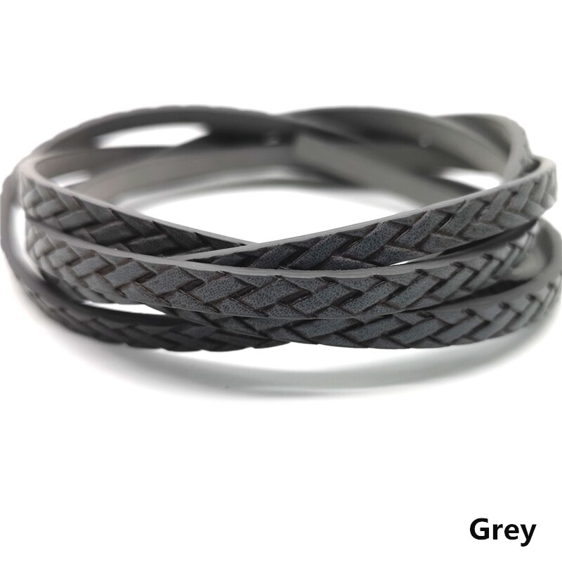 Cuerda de cuero PU para pulsera, 1 unidad, 1,2 metros, 5mm, de joyería, bricolaje, #03: Grey