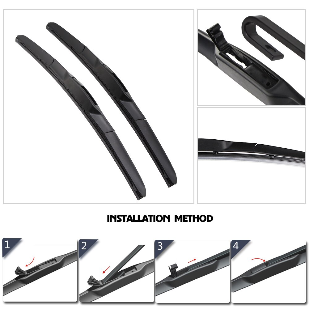 BEMOST Car Wiper Blades For Peugeot 406 Wagon/Coupe/Sedan ,1995 1996 1997 1998 1999 2000 2001 2002 2003 2004 Fit U Hook Arm