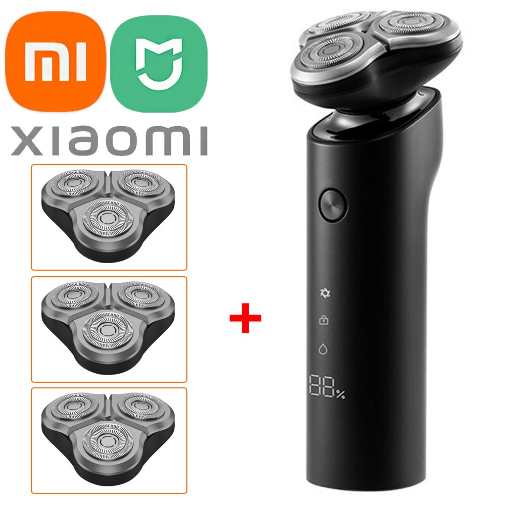 Xiaomi Mijia Shaver Electric Mi Shaver for Men S500 Razor Beard Shaving Machine Trimmer LED Display 3 Blades Heads Floating