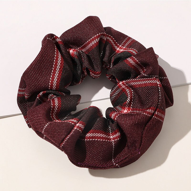 Vintage Bloemen Stof Haar Touw Haar Chouchou Meisje Bos Voor Vrouwen Elastische Haarband Paardenstaart Houder Haar Stropdas Gom Accessoires: Wine Red