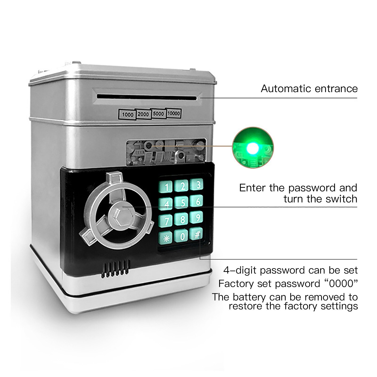 Strongbox Papier Geld Sparen Kasten Gemalte ATM ABS Sichere Automatische Bargeld-rollen Großen Kapazität Multifunktionale Schweinchen Bank