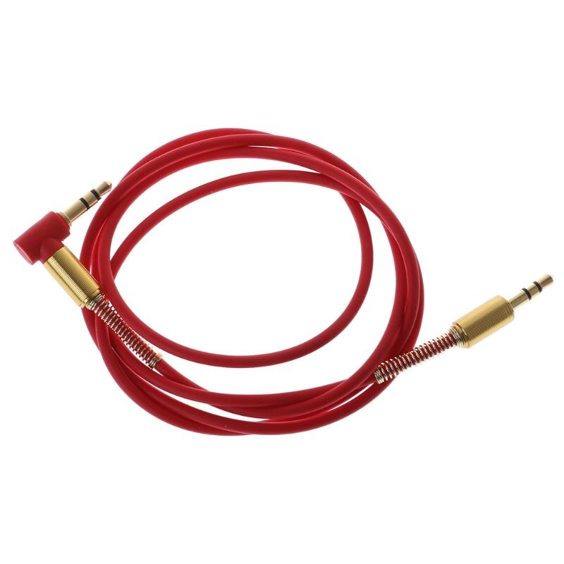 Car Aux Cable 3.5mm Jack Male to Male HIFI Universal Stereo Cable with 90 Degree Angle: Red
