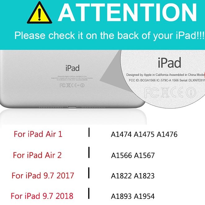 Coque mince pour iPad 9.7 iPad 5 6ème Coque Flip A1822 A1893 Support Transparent PVC Support Funda pour iPad 9.7 ''Cover