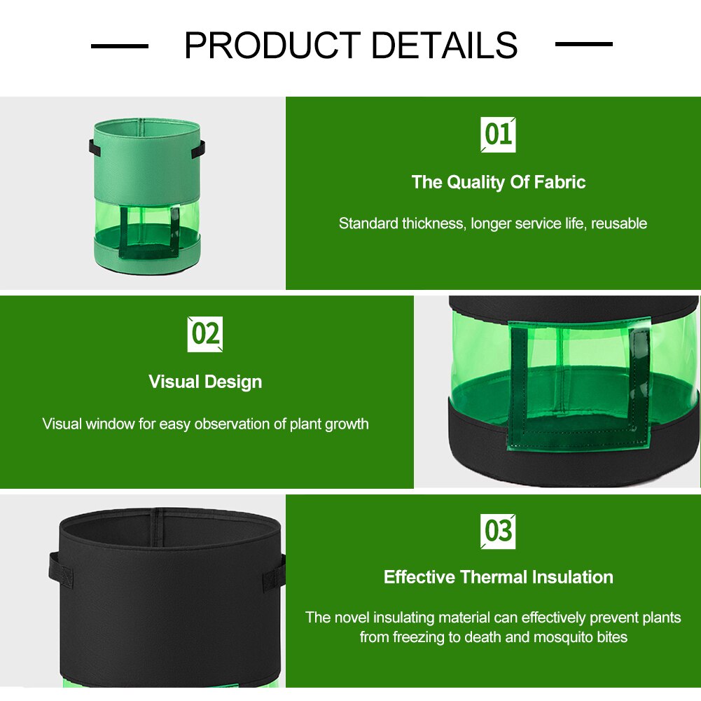 Plant Planting Bag Potato and Tomato Covered Middle Transparent Potato Planting Bag