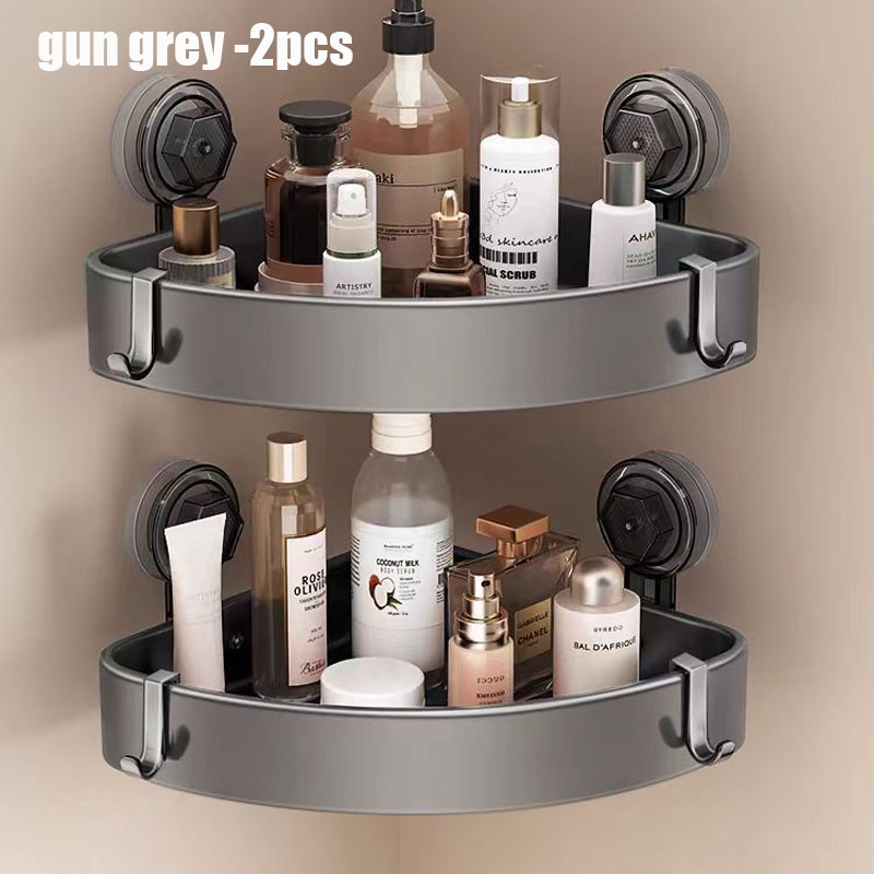 Wall Shelves Bathroom Accessories Sucker Multi Functional Storage Shelf for Shower Without Drilling Organizers Supplies Hardware: Red