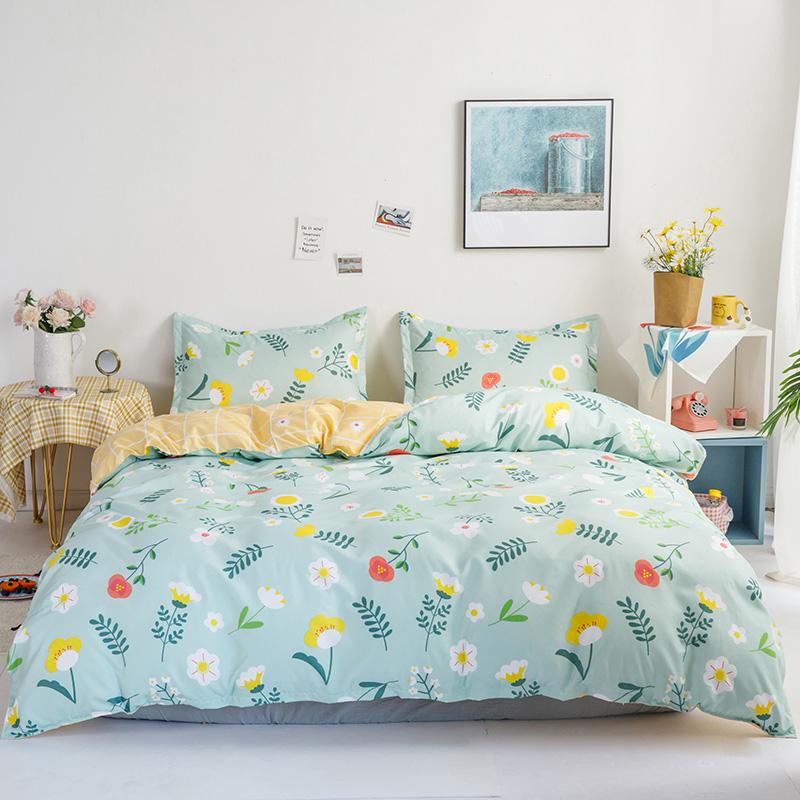 3 stücke, Bettwäsche einstellen 175x220 Decke Abdeckung, Decke Abdeckung, Bett Blatt, königin König Größe Gelb Ländlichen Stil Bettbezug 220x240 Kissenbezug