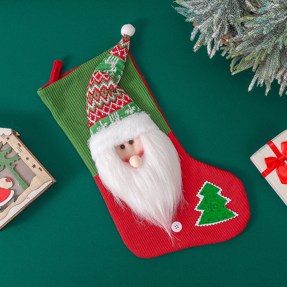 Paw Shaped Christmas Decorations For Home Stockings Cute Xmas Tree Ornament Decor with Bow Tie Year Sock Year 2024: light green