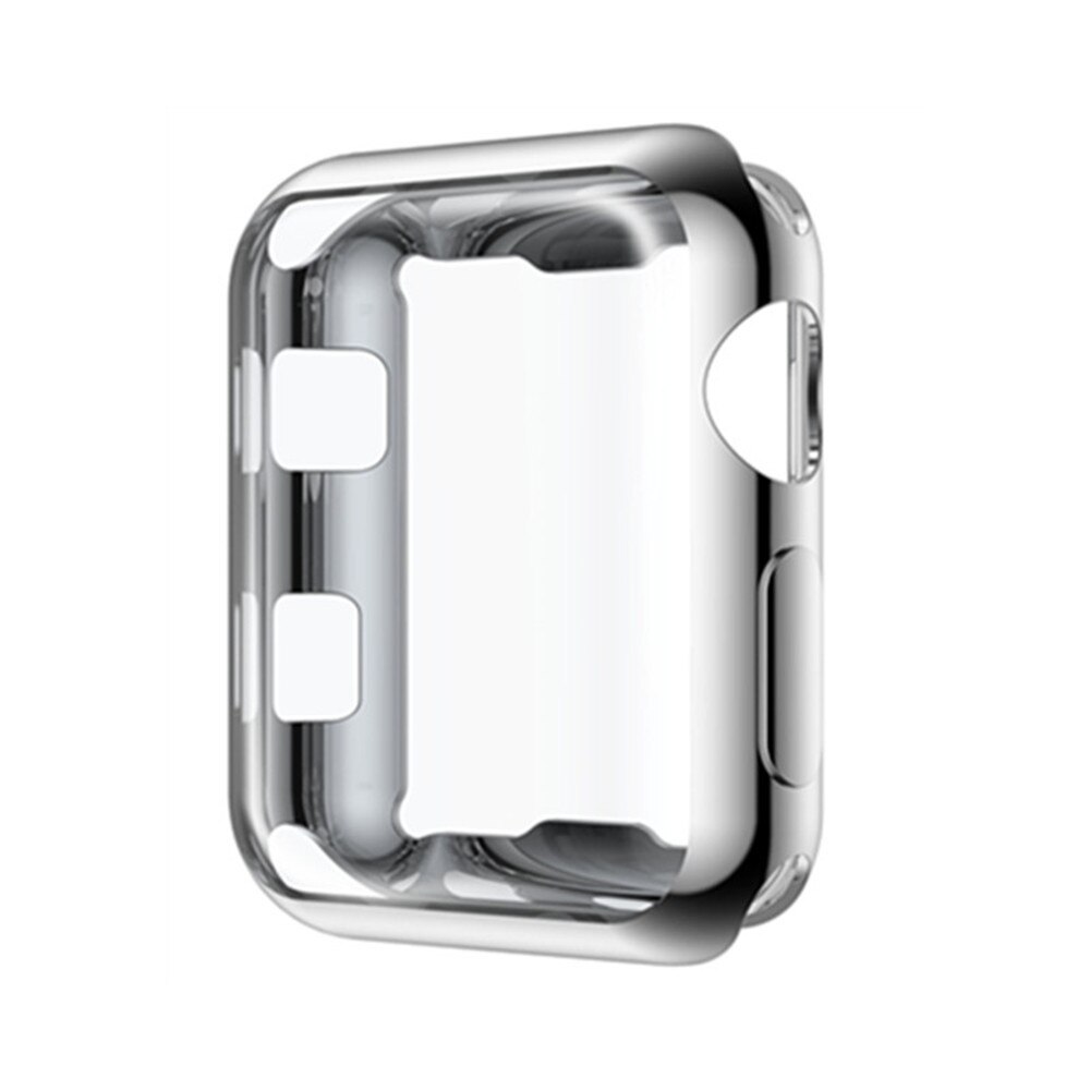 Urcover til apple watch case 42mm 38mm series 3 2 soft slim tpu all-around ultratynd skærmbeskytter til iwatch cover: Sølv / 38mm serie 3 og 2