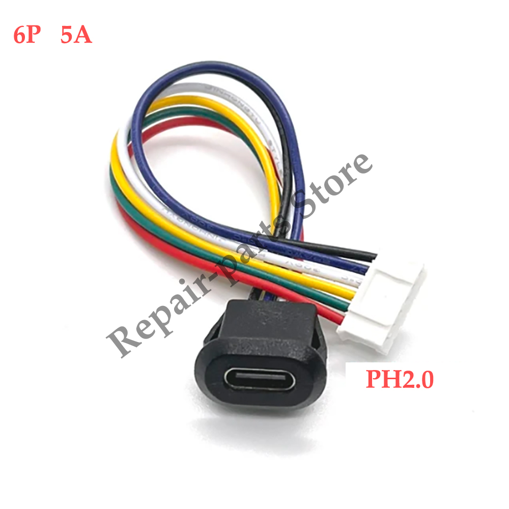 2 ~ 10PCS USB Typ-C Wasserdichte USB Stecker Direkte kompression weibliche basis Buchse Lade Interface Mit schweißen Draht