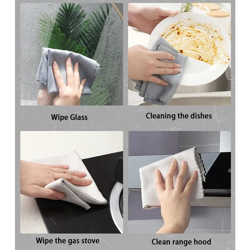 3 stück /5- teiliges einstellen küchenhandtuch, putzlappen, saugfähige glasreinigungstücher, mikrofasertücher, reinigungstücher für fenster und autos, mikrofasertücher