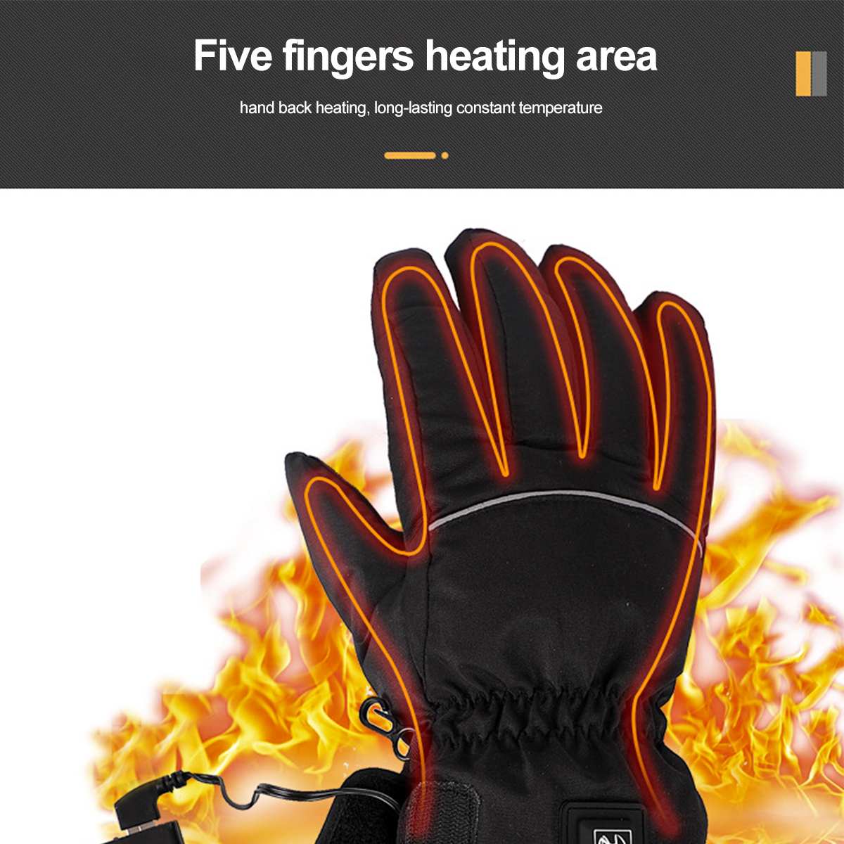1Pair Motorcycle Gloves Windproof Waterproof Electric Heated Moto Touch Screen Battery Powered Motorbike Riding Gloves Winter