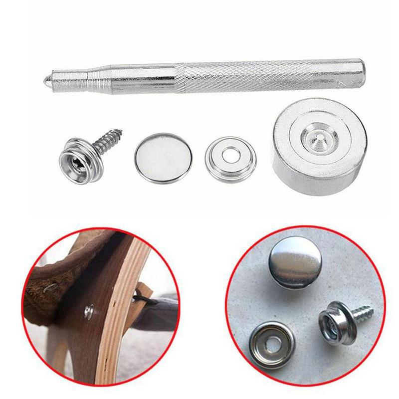 62 Stks/set Rvs Canvas Schroef Drukknopen Canvas Kit Jassen Boot Handtassen Schroef Cover Stud Snap Voor Lederen Pr d7Q4